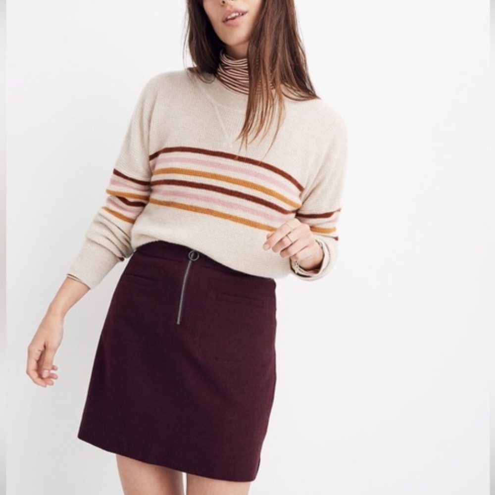 Madewell Fireside Mini Retro Wool Blend Skirt size 4